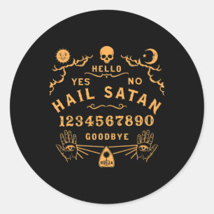 Hail Satan Occult Horror Atheist Wiccan Satanic Ou Classic Round Sticker
