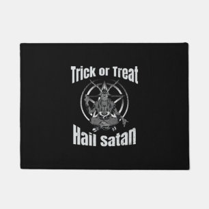 Hail Satan Pentagram Goat Halloween Doormat