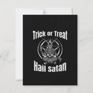 Hail Satan Pentagram Goat Halloween Invitation