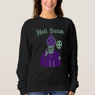 Hail Satan Satanic Vintage Horror Church Devil Men Sweatshirt