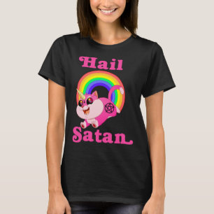 Hail Satan Unicorn Cat Rainbow, Funny Death Metal T-Shirt