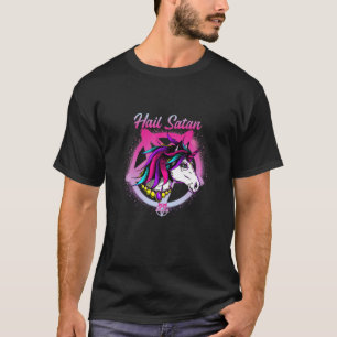 Hail Satan Unicorn Death Metal Satanic Unicorn Pen T-Shirt