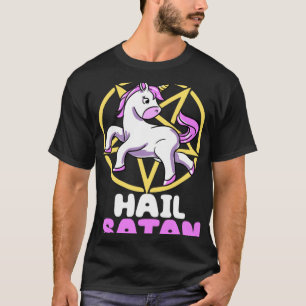 Hail Satan Unicorn Satan Demon Devil Gothic Hell P T-Shirt