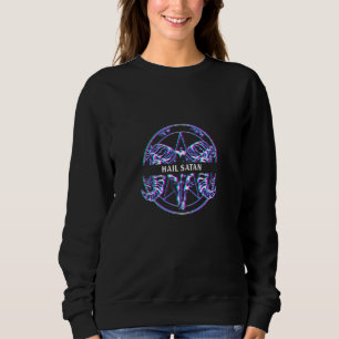 Hail Satan Vaporwave Retro Gaming Halloween Party Sweatshirt