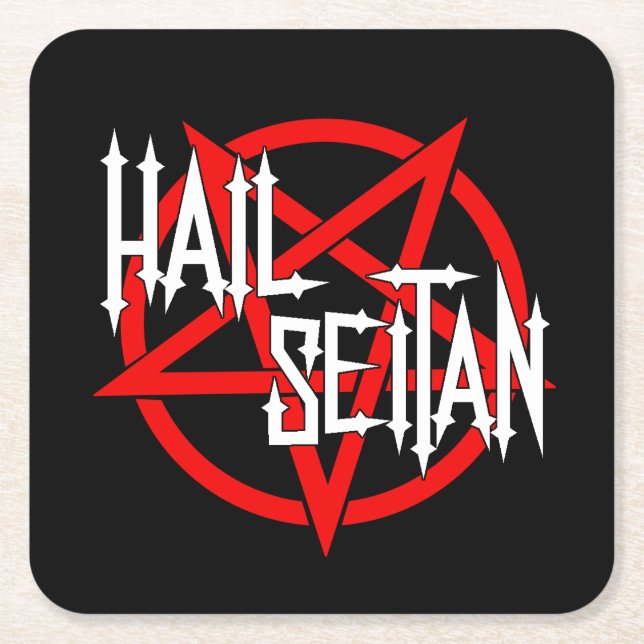 Hail Seitan Square Paper Coaster (Front)