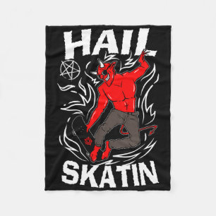 Hail Skatin Occult Satanic Pentagram 666 Satan Ska Fleece Blanket