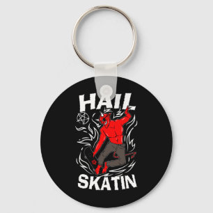 Hail Skatin Occult Satanic Pentagram 666 Satan Ska Key Ring
