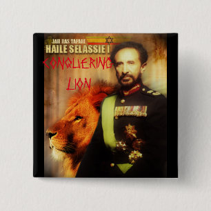 HAILE SELASSIE 15 CM SQUARE BADGE