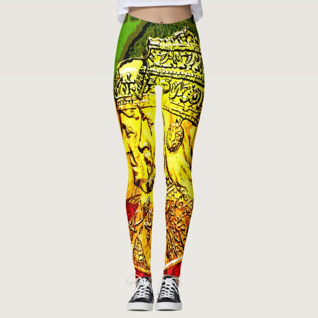 Haile Selassie Empress Menen Rasta Leggings (Front)