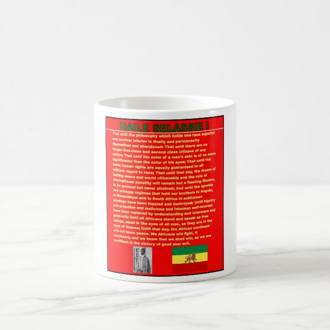 Haile Selassie Famous War Speech to UN 1963 Coffee Mug (Center)