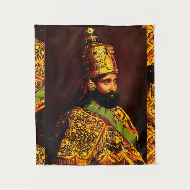 Haile Selassie HIM Jah Rastafari Wandteppich Tapestry (Front)