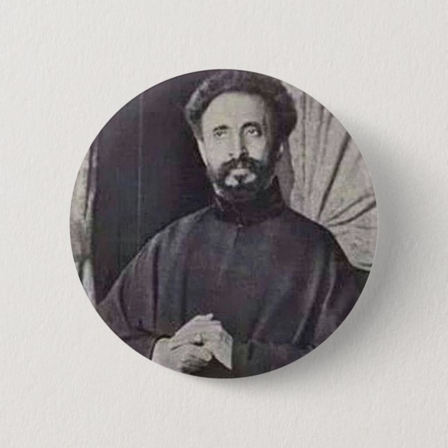 Haile Selassie I 6 Cm Round Badge (Front)