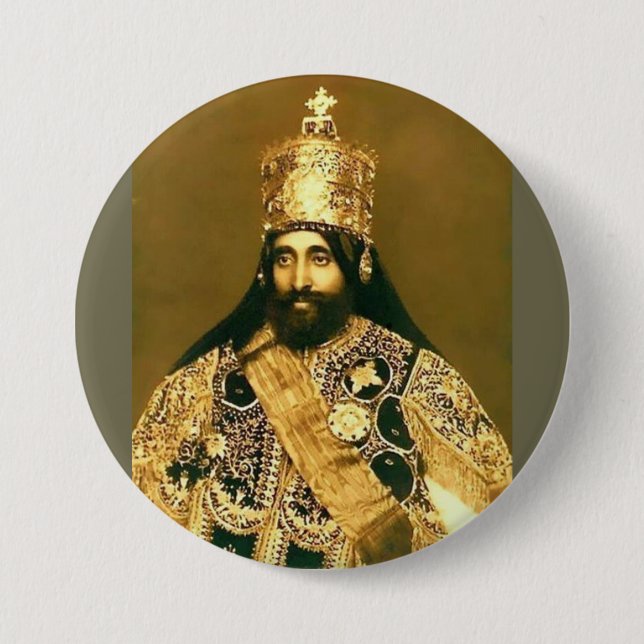 Haile selassie I button (Front)