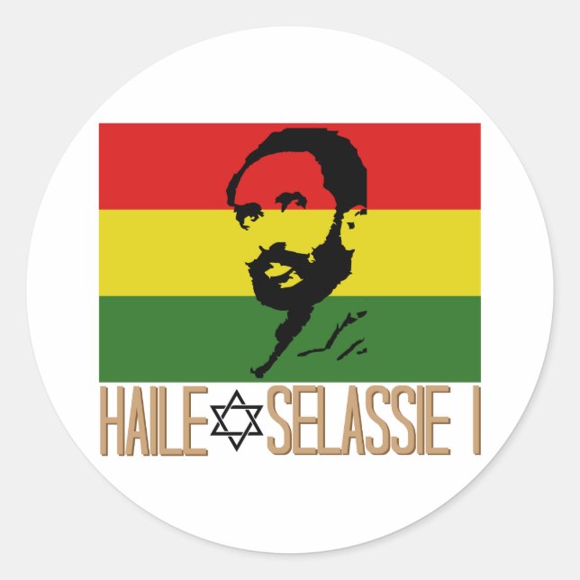 Haile Selassie I Classic Round Sticker (Front)