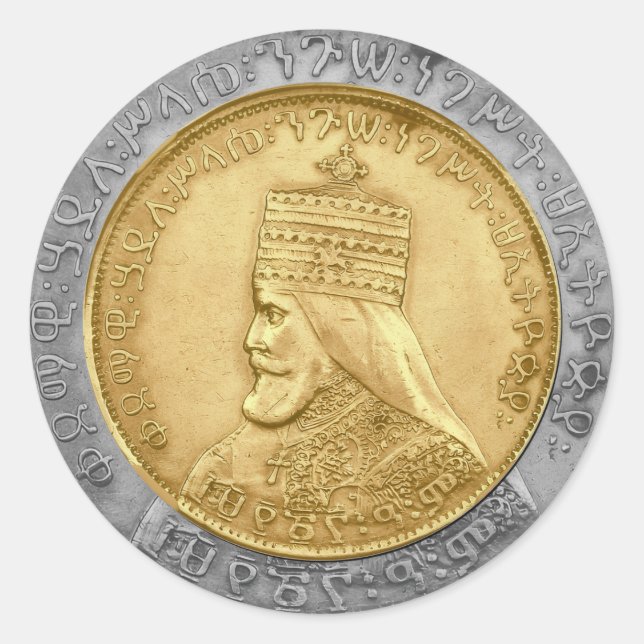 Haile Selassie I HIM Jah Rastafari Rasta Jah Bless Classic Round Sticker (Front)