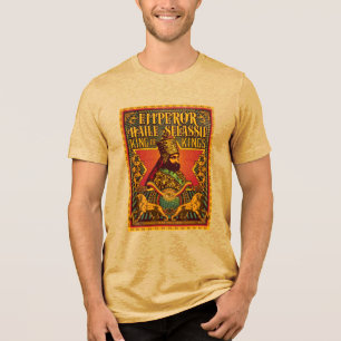 Haile Selassie I HIM Jah Rastafari Rasta Jah Bless Tri-Blend Shirt