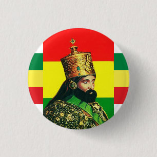 Haile Selassie I Jah Rastafari Rasta Reggae Roots  3 Cm Round Badge