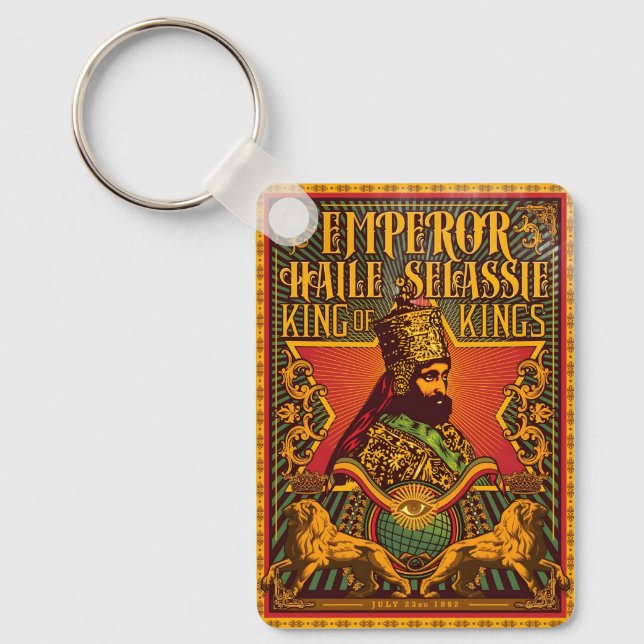 Haile Selassie I Jah Rastafari Rasta Reggae Roots  Key Ring (Front)