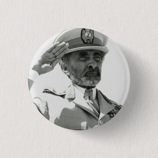 Haile Selassie I Jah Rastafari Reggae Rasta Button (Front)