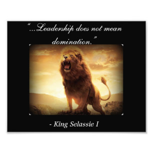 Haile Selassie I Quotes; Rastafari Lion of Judah Photo Print