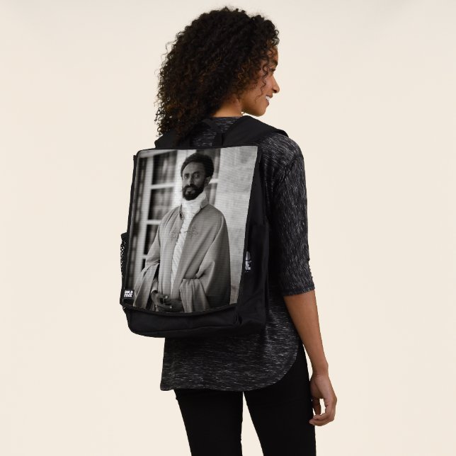 Haile Selassie - Jah Rastafari - Emperor Rucksack Backpack (Worn)
