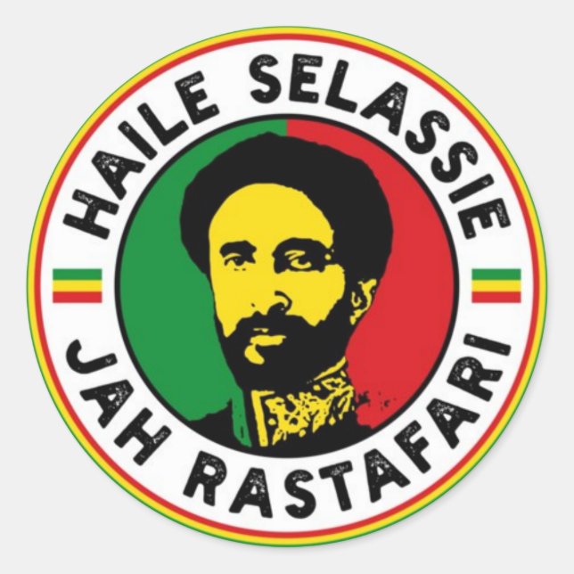 Haile Selassie Jah Rastafari Rasta Africa Roots  Classic Round Sticker (Front)