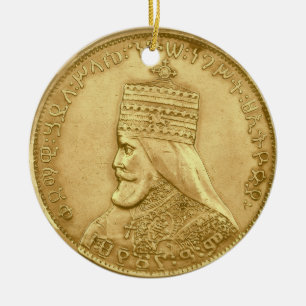 Haile Selassie Jah Rastafari Rasta Fotoskulptur Ceramic Ornament