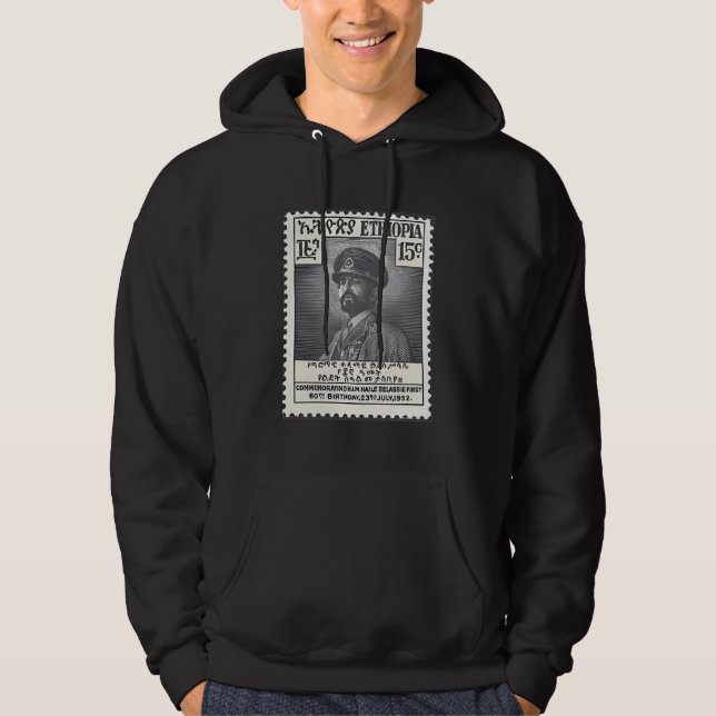 Haile Selassie - Jah Rastafari Rasta Reggae Hoodie (Front)