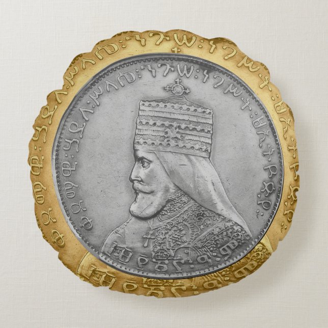 Haile Selassie Jah Rastafari Reggae Rasta Roots  Round Cushion (Front)