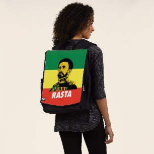 Haile Selassie - Jah Rastafari - Reggae Rucksack Backpack