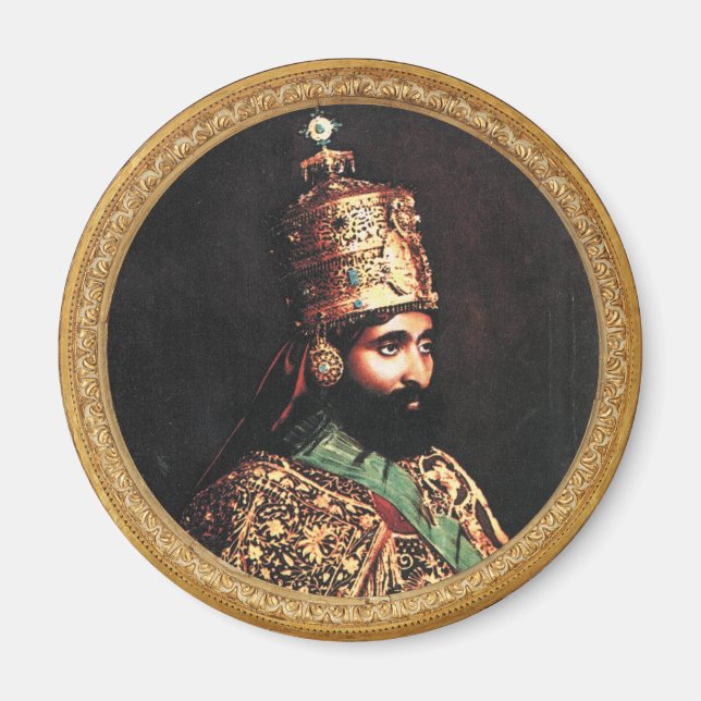 Haile Selassie Jah Rastafari Royal Reggae Roots Magnet (Front)
