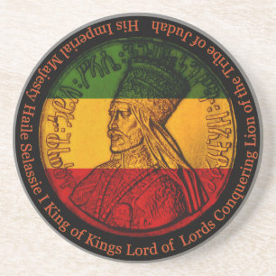 Haile Selassie Rasta Coasters