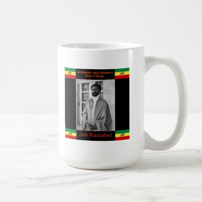 Haile Selassie the Lion of Judah, Jah Rastafari Coffee Mug (Right)
