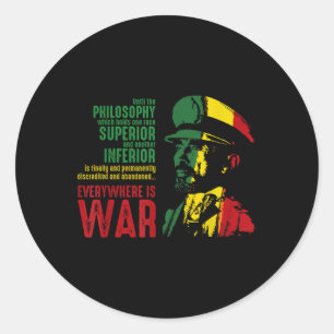 Haile Selie Speech War Judah Lion Shirt Jah Bless  Classic Round Sticker