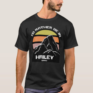 Hailey Idaho Vintage Sunset Mountain T-Shirt