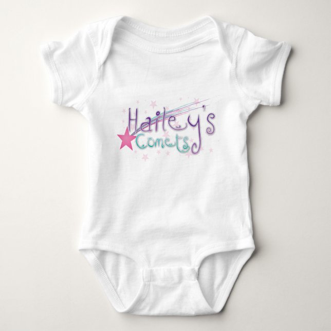 hailey's comets white) baby bodysuit (Front)