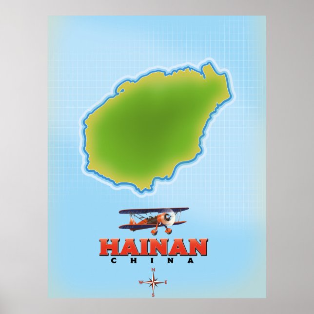 Hainan China map Poster (Front)