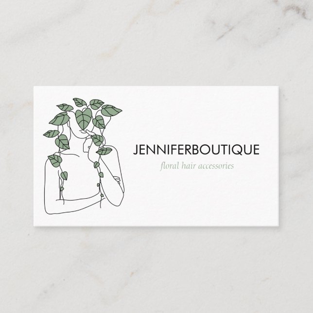 Hair Accessories Botanical Floral Business Card (Front)