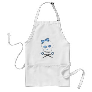 Hair Accessory Skull & Scissor Crossbones (Blue) Standard Apron