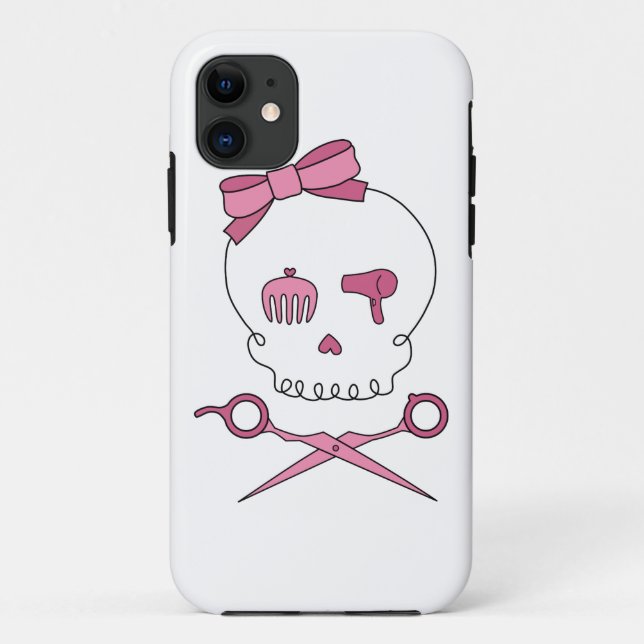 Hair Accessory Skull & Scissor Crossbones Case-Mate iPhone Case (Back)