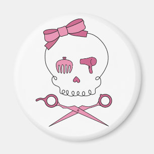 Hair Accessory Skull & Scissor Crossbones Magnet
