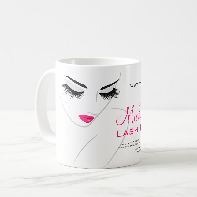 Hair and beauty Lash Extension company branding Coffee Mug (Front Left)