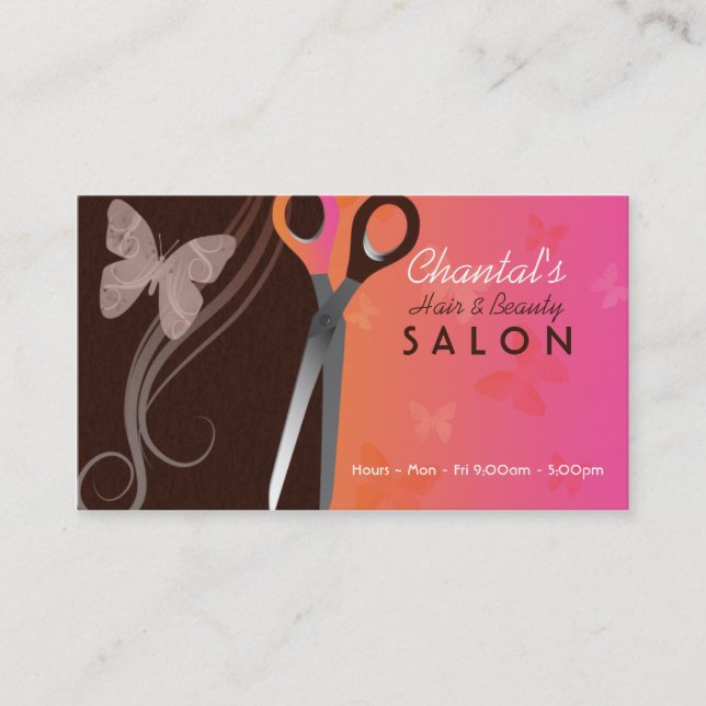 Hair and beauty salon business cards (Front)