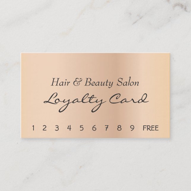 Hair and Beauty Salon Loyalty Card (Front)