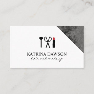 Hair and Makeup Black Marble Accent Business Card