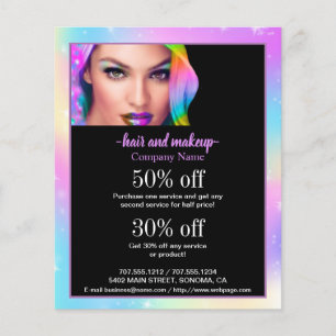 hair and makeup business personalised flyer
