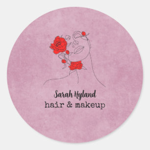 Hair and makeup classic round sticker