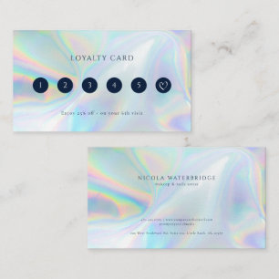 Hair and Makeup Holographic Business Loyalty Card