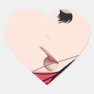 Hair and Makeup Lady Heart Sticker