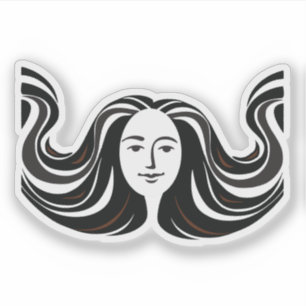 Hair Art Black and White Illustration